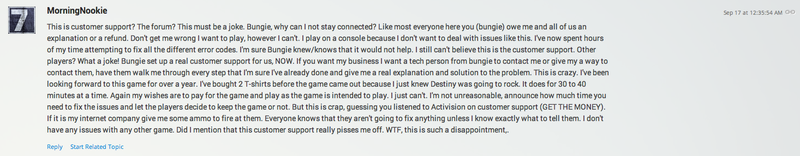 Illustration for article titled Some ​Destiny Owners Say Bungie Can't Address Customer Service Problems